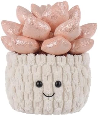 Apricot Lamb Potted Shiny Succulents Plush Stuffed Animal for Kids