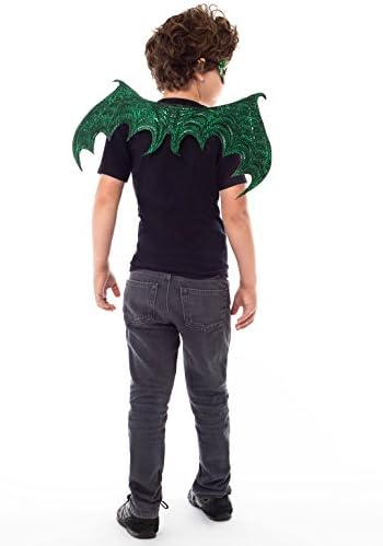 Little Adventures Reversible Dragon Mask and Wing Set for Kids Green 1