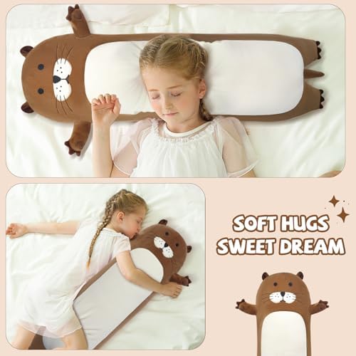 Giant Long Otter Plush Pillow for Kids - Cute Stuffed Animal Toy