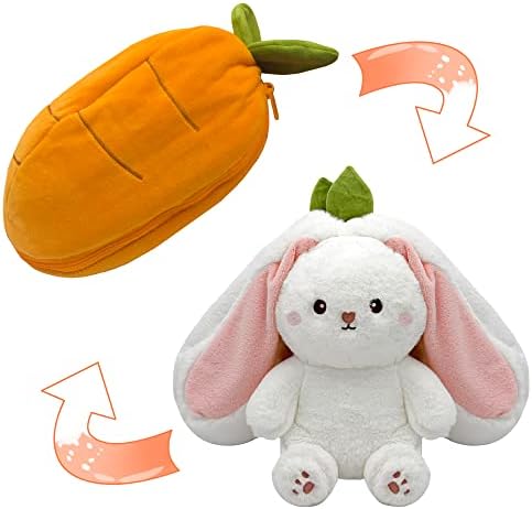 YOUBLEK Reversible Cuddle Bunny Plush Pillow with Zipper