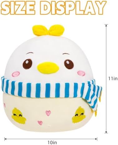 Cute Chicken Plush Pillow with Scarf for Kids and Adults