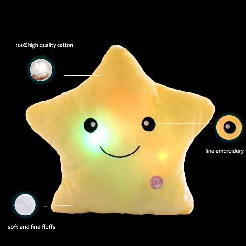 Creative Twinkle Glowing Star Plush Pillow LED Night Light for Kids