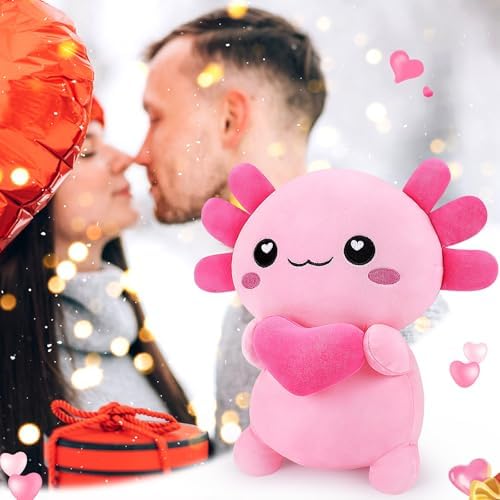 Achwishap Axolotl Plush Pillow 14 Inch Cuddly Stuffed Animal