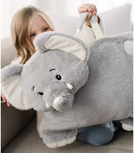 Animal Adventure Wild Style Elephant Cuddle Combo with Carry Handle and Zipper Pouch