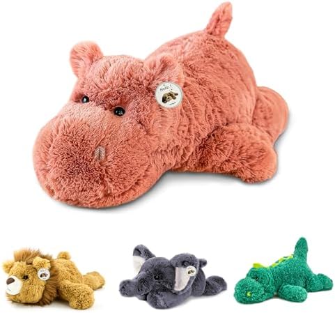 YOUBLEK 16 Pink Hippo Weighted Plush Toy