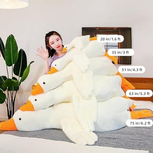 Giant Fat Goose Plush Pillow 63 in Soft Furry Swan Hugging Pillow