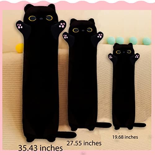 MDXMY Long Black Cat Plush Pillow - Comfortable Stuffed Animal