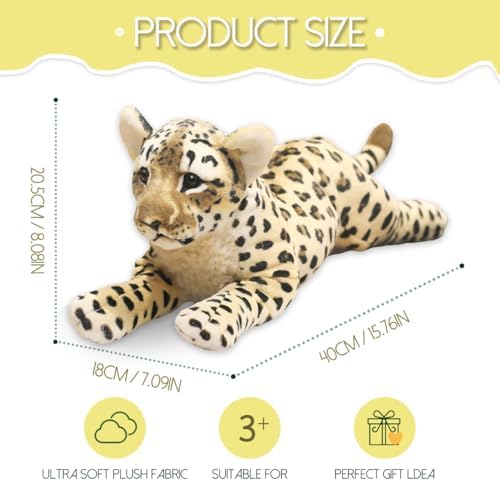 Gisqis Cheetah Plush Pillow 158 Giant Realistic Stuffed Animal