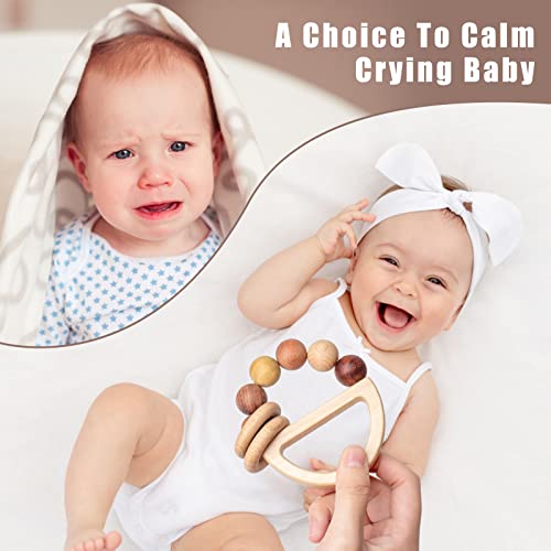 Busy Edition Wooden Rattles for Newborns and Toddlers 0-12 Months
