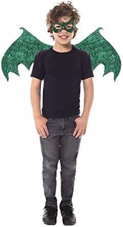 Little Adventures Reversible Dragon Mask and Wing Set for Kids Green 1
