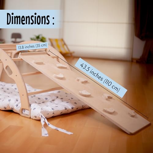 Montessori Wooden Climbing Ramp Ladder Slide in One