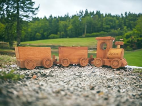 Personalized Wooden Train Set for Toddlers 2-4 Years 1