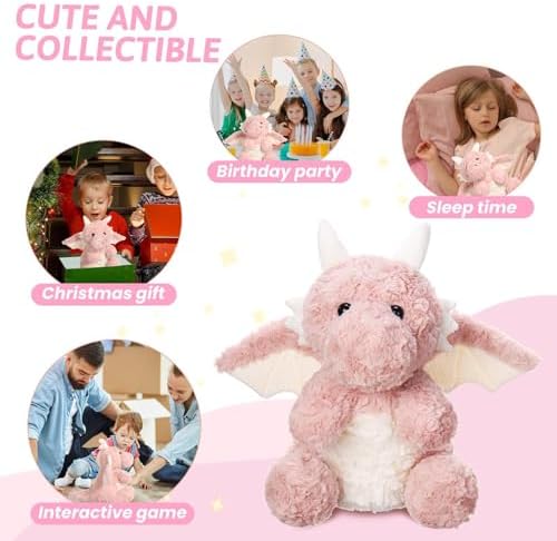 Cute Flying Dragon Plush Toy Pink 788 Inch