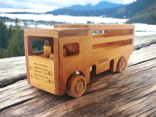 Personalized Wooden Truck Toy for 1-3 Year Old Boys