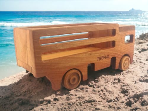 Personalized Wooden Truck Toy for 1-3 Year Old Boys