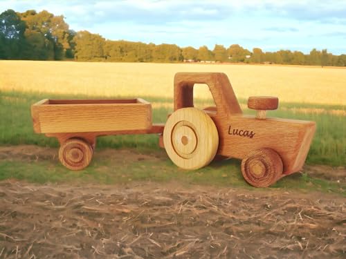 Personalized Wooden Tractor Toy For Boys - Farm Playset