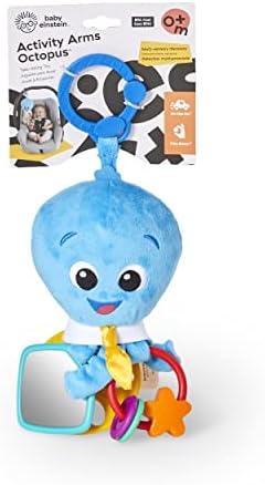 Baby Einstein Activity Arms Octopus BPA Free Stroller Toy Blue