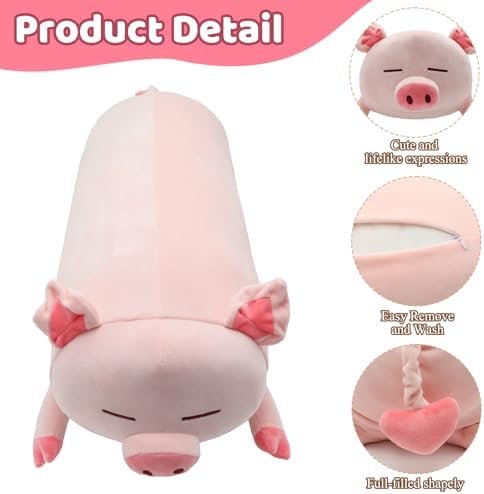 Giant Pink Pig Plush Pillow 335inch for Kids