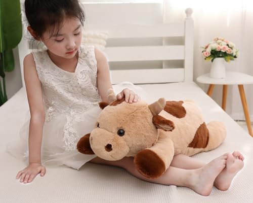 YESGIRL 256 Inch Weighted Cow Plush Toy
