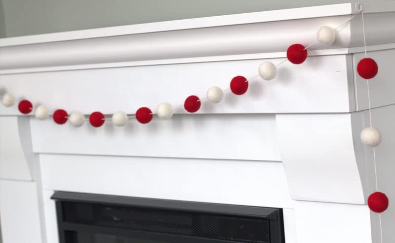 Matthew Mae Christmas Felt Garland - RedWhite