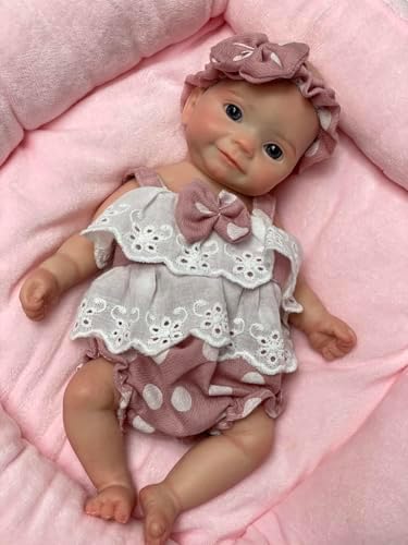 Abenduot 10Inch Realistic Silicone Baby Doll Girl
