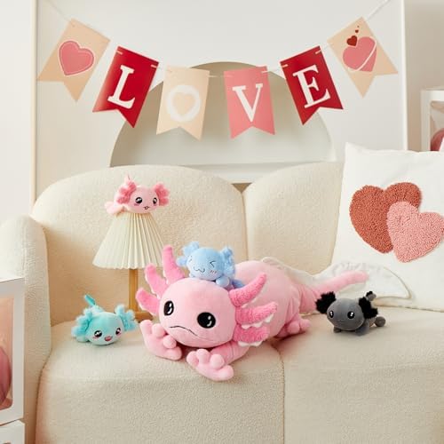 MaoGoLan Glow Axolotl Plush Pillow 5Pcs Set