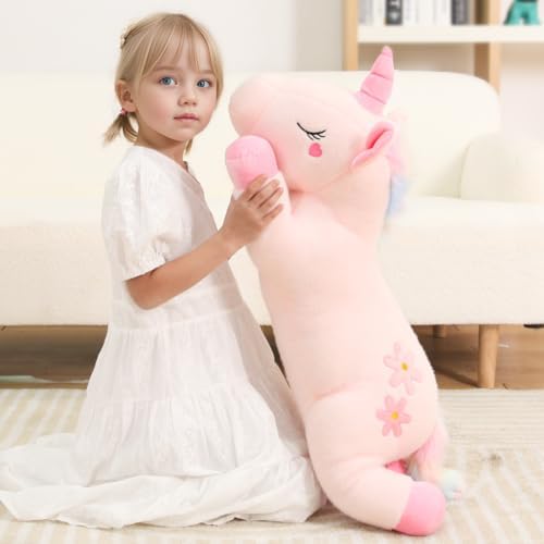32 Inch Super Soft Pink Unicorn Plush Pillow