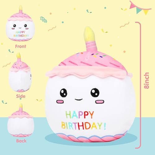 Easfan Birthday Cake Plush Pillow Stuffed Animal