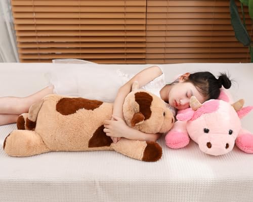 YESGIRL 256 Inch Weighted Cow Plush Toy