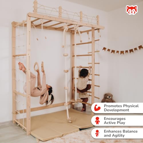 Wood And Hearts Bridge Swedish Ladder - Indoor Play Gym for Kids