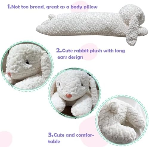 Hofun4U Rabbit Plush Pillow - 47 Inch White 1