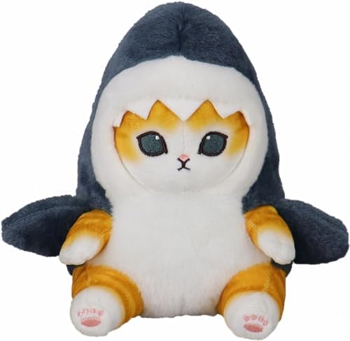 Shark Cat Plush Toy Cute Kawaii Stuffed Animal Pillow Blue 8inch