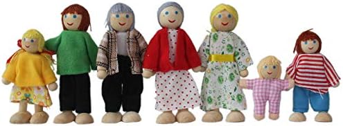 Yeooyoor Wooden Doll House Family 7 Figures