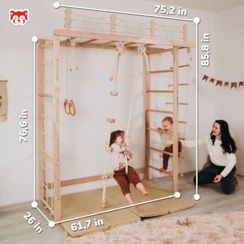 Wood And Hearts Bridge Swedish Ladder - Indoor Play Gym for Kids