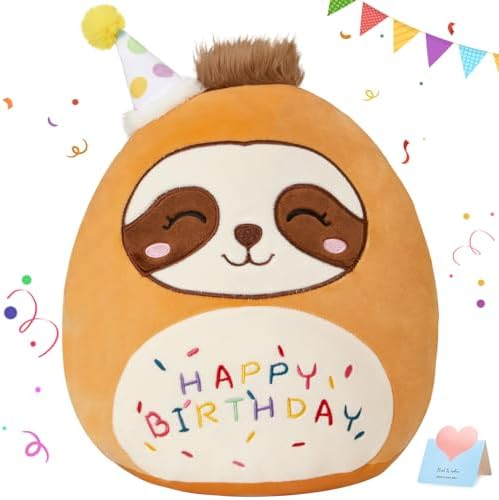 CozyWorld 15 Birthday Sloth Plush Pillow