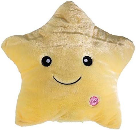 Creative Twinkle Glowing Star Plush Pillow LED Night Light for Kids