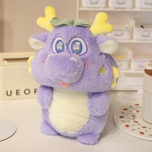 10 Inch Chinese Dragon Plush Pillow Toy for Kids and Lovers Purple