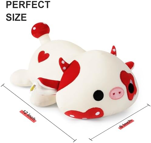 Onsoyours Cute Mushroom Cow Plush Pillow 12