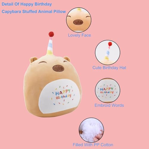 16 Inch Plush Brown Capybara Hugging Pillow