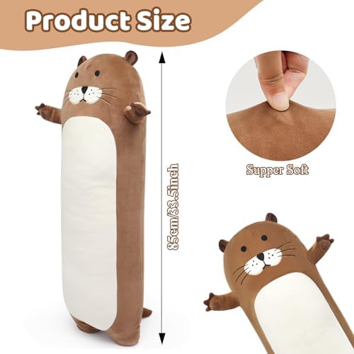 Giant Long Otter Plush Pillow for Kids - Cute Stuffed Animal Toy