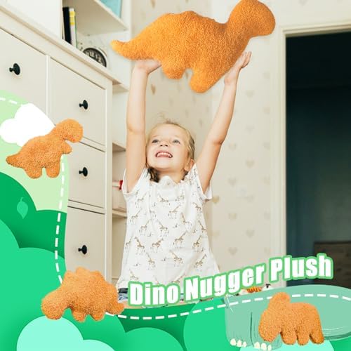 4 Pack Dino Nugget Pillow Set with Plush Toys