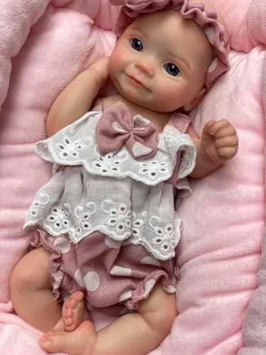 Abenduot 10Inch Realistic Silicone Baby Doll Girl