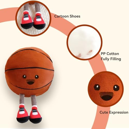 Cute Basketball Plush Pillow Toy for Kids