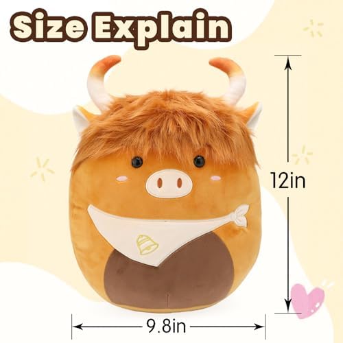 Highland Cow Plush Pillow Cute Stuffed Animal Toy