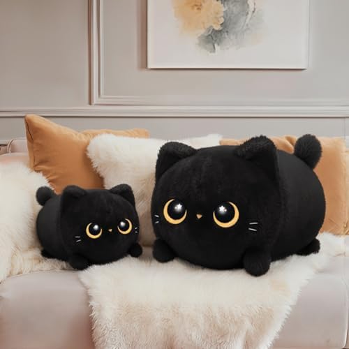 Soft Black Cat Plush Pillow Toy 8 Inch 1