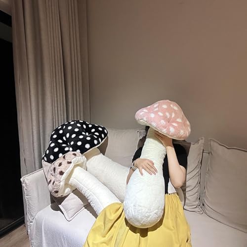 Hofun4U Mushroom Plush Pillow - 39 Inch Pink Stuffed Decorative Pillow