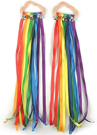 MEROCO Rainbow Hand Kite with Wood Rings 2pcs 1