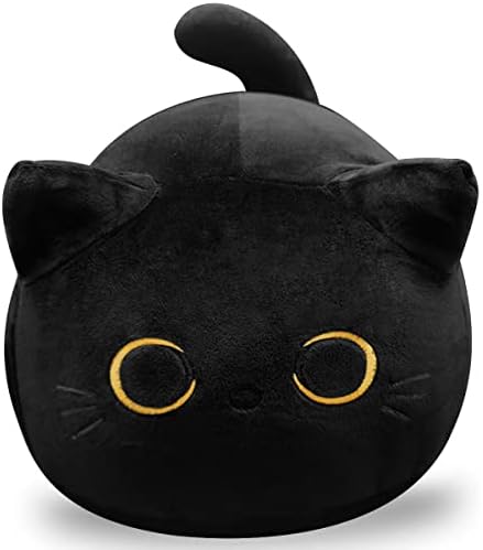 Soft Black Cat Plush Pillow - Kids Toy for Boys Girls
