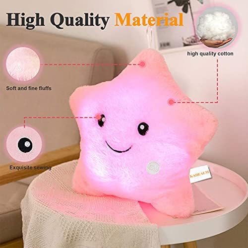 KAHEAUM Kids LED Star Throw Pillow Decorative Gift