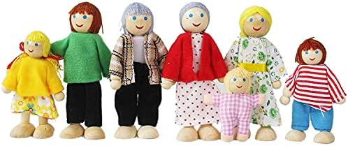 Yeooyoor Wooden Doll House Family 7 Figures